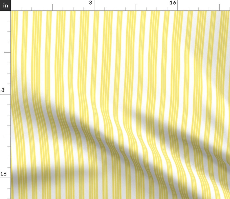 French Ticking Fabric French Ticking Citron Presse by Etsy