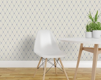Cottagecore Peel and Stick Wallpaper - Diamond Floral Daisy Dainty Floral Rustic - Removable Wall Decor Art - Daisy Fence by lyndsay_hubley