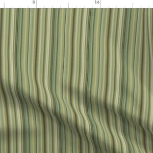 Victorian Stripe Fabric - Pimpernel Stripe  by peacoquettedesigns - Coordinate Earth Tone Olive Green  Fabric by the Yard by Spoonflower