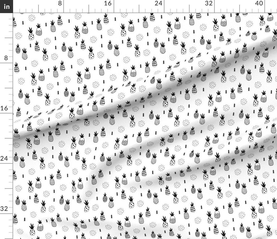 Pineapple Fabric Geometric Pineapple Fruit Scandinavian by Etsy