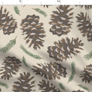 Pine Cones Fabric - Pine Cones by christina_steward - Rustic Cabin Forest Woodland Nature Pine Trees  Fabric by the Yard by Spoonflower