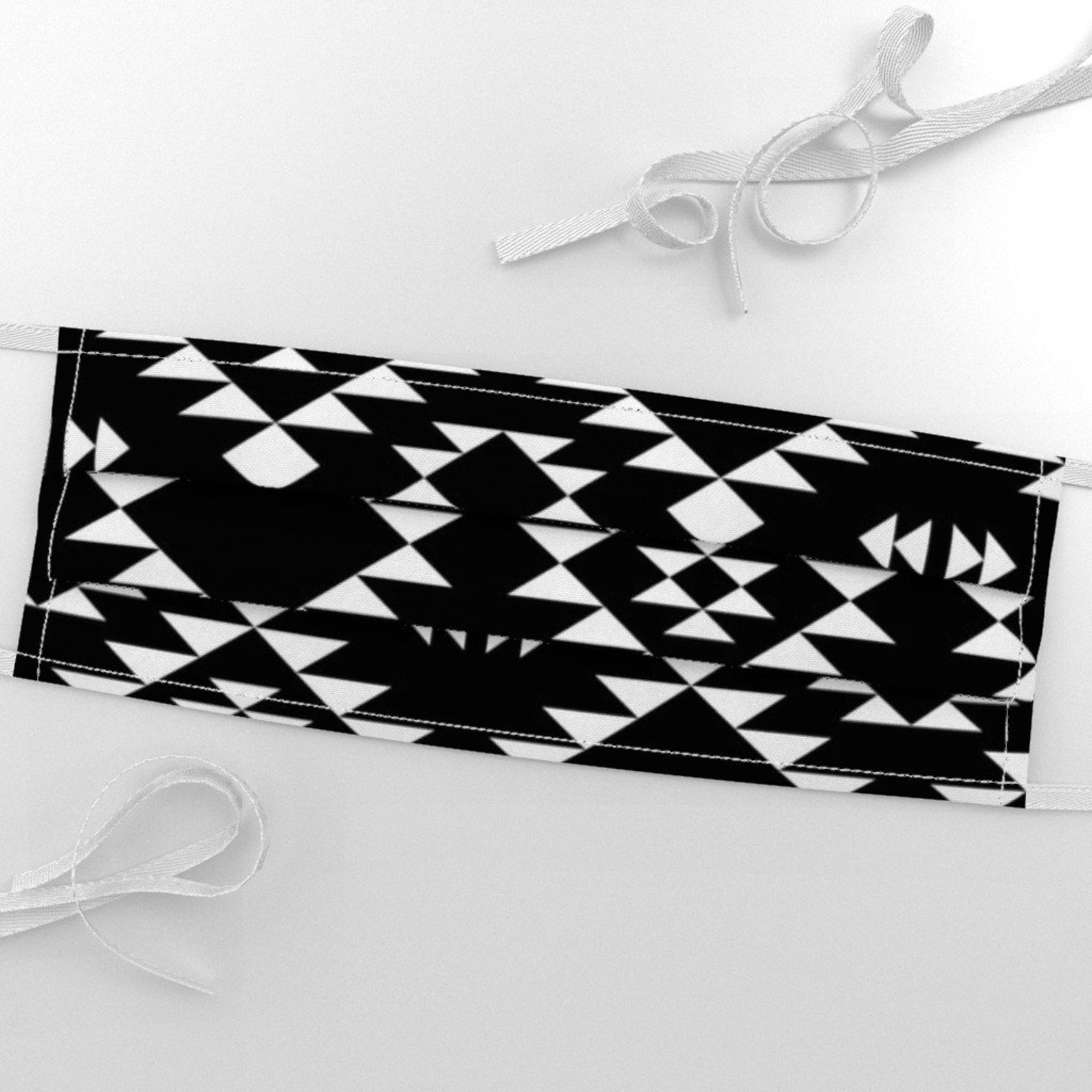 Southwest Tribal Triangles Fabric black White by Kimsa Boho Etsy