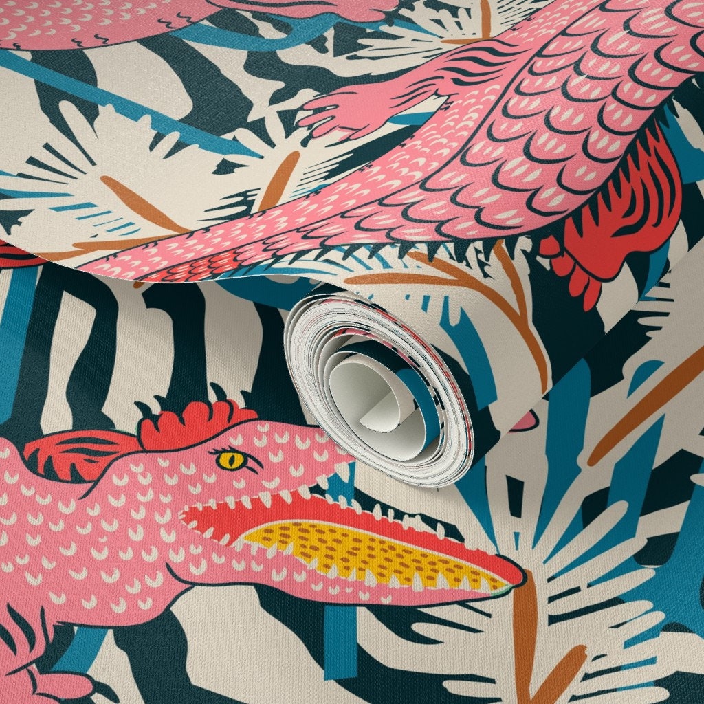 Maximalist Animal Peel-and-Stick Wallpaper Sampler - Vibrant Bold Luxe Wild Animal Removable Wallpaper Swatch Sample Pack by Spoonflower