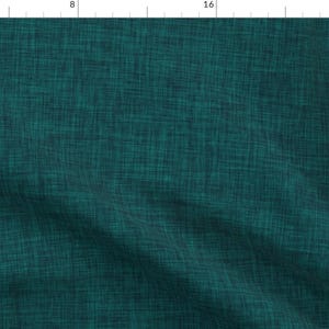 Teal Linen Green Textured Monochrome Fabric - Spruce Linen Green By Ivieclothco - Teal Linen Cotton Fabric By The Yard With Spoonflower
