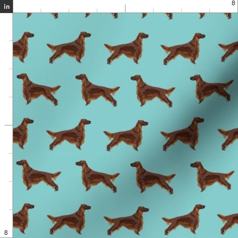 Blue Irish Setter Fabric - Irish Setter Dog Breed Fabric Pattern Simple By Petfriendly - Pet Cotton Fabric By The Yard With Spoonflower image 3