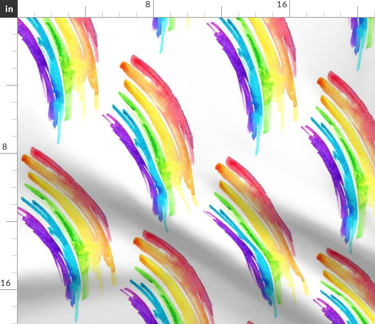 Watercolor Rainbow Fabric Rainbow Large by Erinanne Etsy