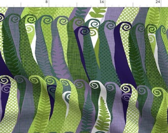 Ferns Fabric - Wildwood Fern By Spellstone - Botanical Leaves Plants Fern Greenery Nature Modern Cotton Fabric By The Yard With Spoonflower