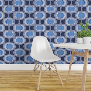 Scandi Mod Peel and Stick Wallpaper - Mid Century Retro Inspired Atomic Era - Removable Wall Decor Art - Tweedy Orbs by ottomanbrim