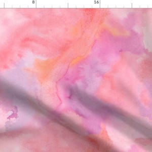 Watercolor Pink Fabric - Pink Is The Limit, Watercolor By Marjolein Rooijmans - Watercolor Pink Cotton Fabric by the Yard With Spoonflower