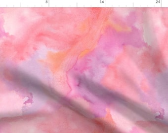 Watercolor Pink Fabric - Pink Is The Limit, Watercolor By Marjolein Rooijmans - Watercolor Pink Cotton Fabric by the Yard With Spoonflower