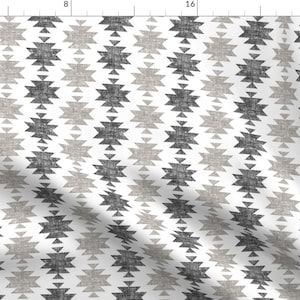 Aztec Fabric - Modern Aztec || Woven Neutrals By Littlearrowdesign - Aztec Cotton Fabric By The Yard With Spoonflower
