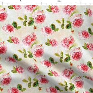 Vintage Peony Fabric - Vintage Peony Floral By Acdesign - Vintage Watercolor Floral Cotton Fabric By The Yard With Spoonflower