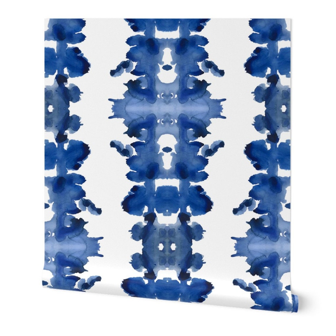 Ink Blot Wallpaper Indigo Double Inkblot by Danika Herrick - Etsy