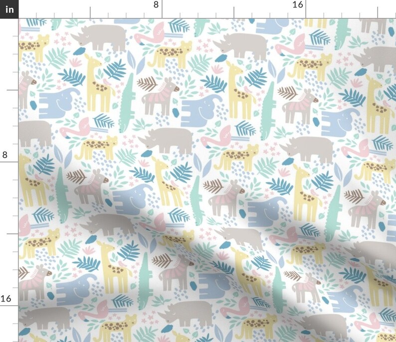 Animal Nursery Fabric Safari Animal Nursery 1 by Liagriffith Etsy