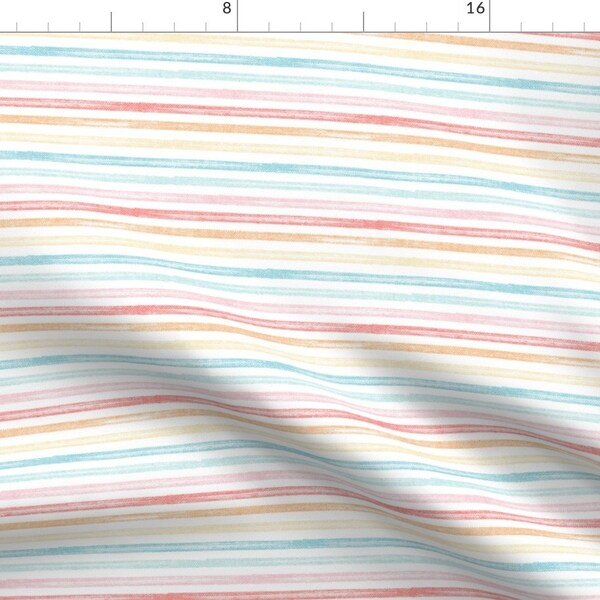 Soft Pastel Stripes Fabric - Stripes Easter/Spring Pastel By Littlearrowdesign - Mask Scale Print Cotton Fabric By The Yard With Spoonflower