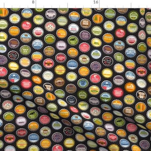 National Parks Fabric - Soda Nation (Cola) By Pennycandy - Kitsch bottle cap Cotton Fabric By The Yard With Spoonflower