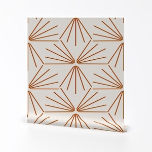 Sun Wallpaper - Sun Tile Sandstone By Holli Zollinger - Beige Brown Star Burst Minimal Removable Self Adhesive Wallpaper Roll by Spoonflower