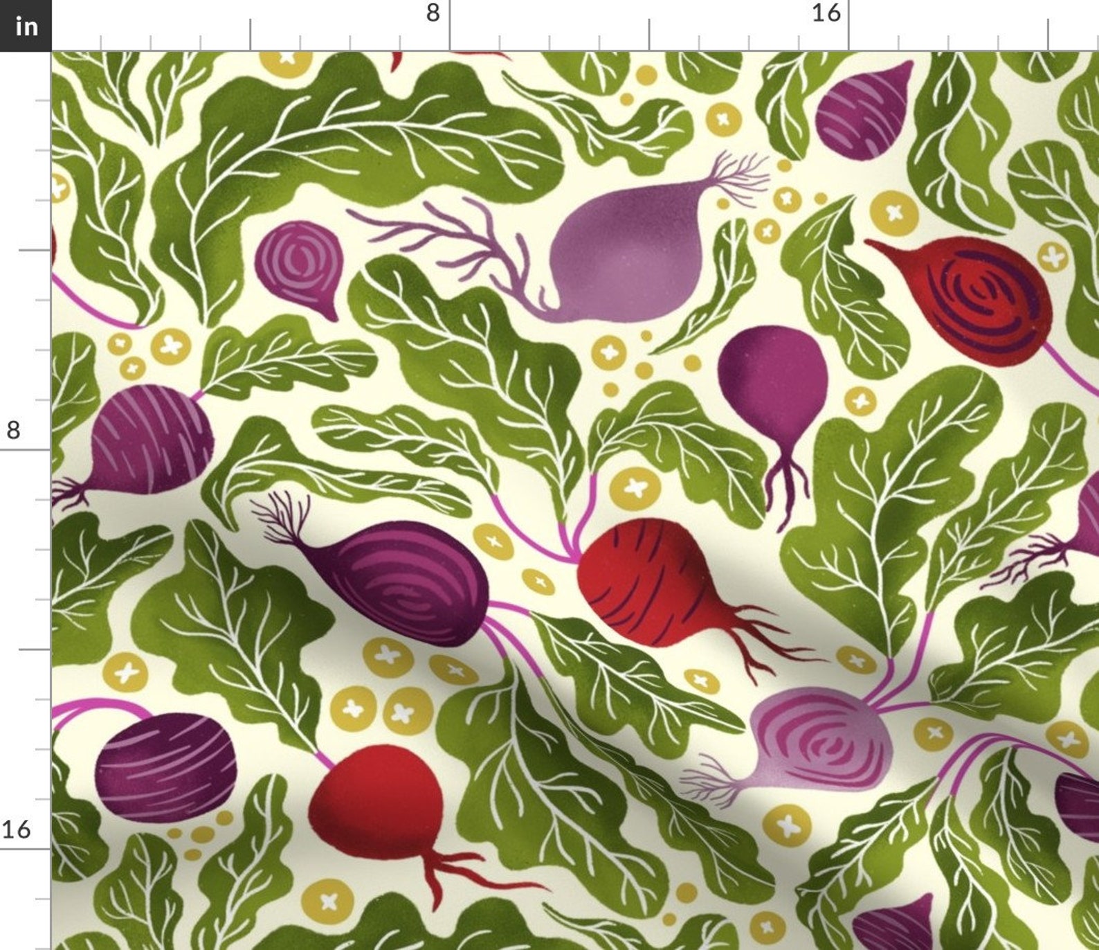 Vegetable Fabric Beets By Trendy Creation Prints Gardening Etsy
