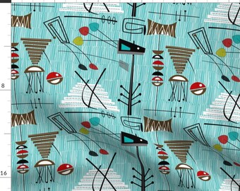 Modern Abstract Fabric - Mid-Century Chaol Ll By Mid-Century - Mid-Century Modern Cotton Fabric By The Yard With Spoonflower