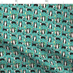 Australian Shepherd & Wine Fabric- Dogs And Wine Design Smaller Version By Petfriendly- Wine Dog Cotton Fabric By The Yard With Spoonflower