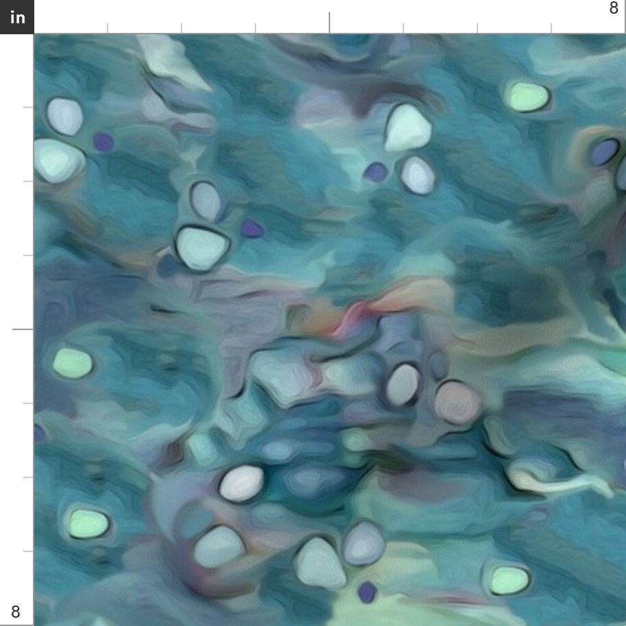 Batik Blue Water Sea Glass Fabric Blue With Sea Glass by Etsy UK