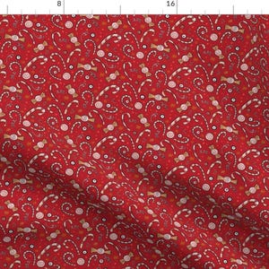 Christmas Candy Fabric - Peppermint Candy On Red By Johannaparkerdesign - Vintage Holiday Sweets Cotton Fabric By The Yard With Spoonflower