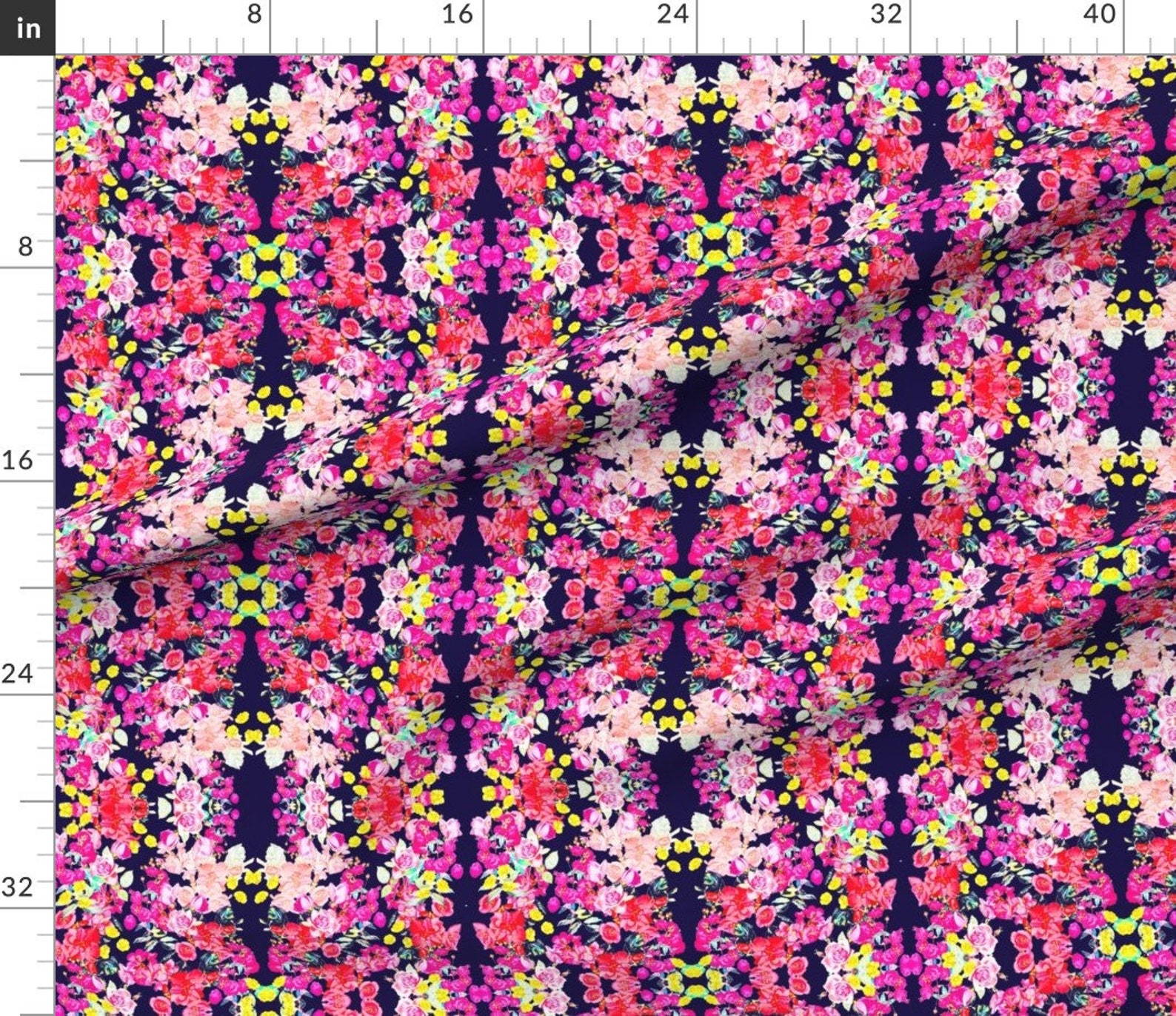 Floral Wedding Fabric Vintage Inspired Floral in Summer Etsy