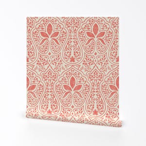 Indian Wallpaper - Coral Reef By Peacoquettedesigns - Floral Mandala Oriental AsianRemovable Self Adhesive Wallpaper Roll by Spoonflower