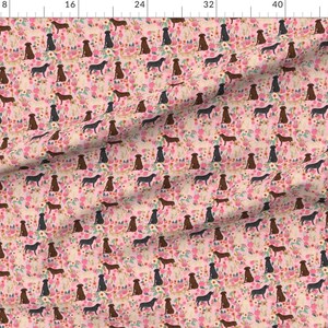 Labrador Pink Florals -Cute Labrador Dog By Petfriendly- Floral Dog Print Home Decoration Cotton Fabric By The Yard With Spoonflower Bild 2