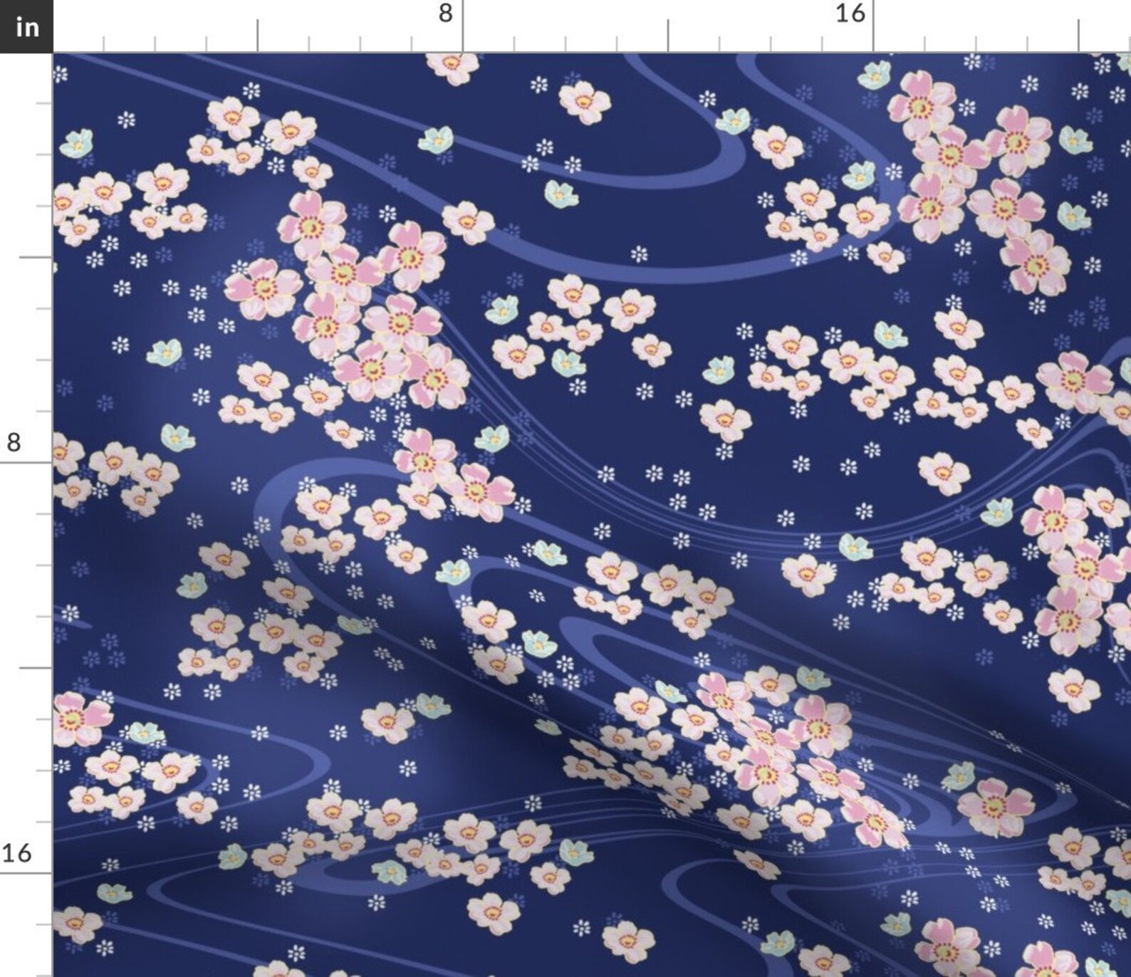 Cherry Blossoms Fabric Sakiko by Lilyoake Japanese Cherry Etsy