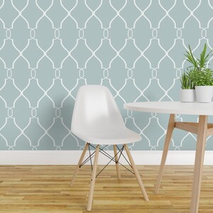 Trellis Wallpaper - Trellis In Blue By Willowlanetextiles - Trellis Custom Printed Removable Self Adhesive Wallpaper Roll by Spoonflower