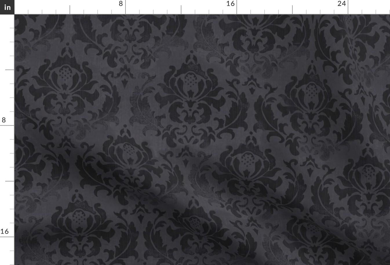 Gothic Damask Fabric - Damask Noir by whatever-works - Moody Gothic Damask Fabric - Damask Noir by whatever-works - Moody
