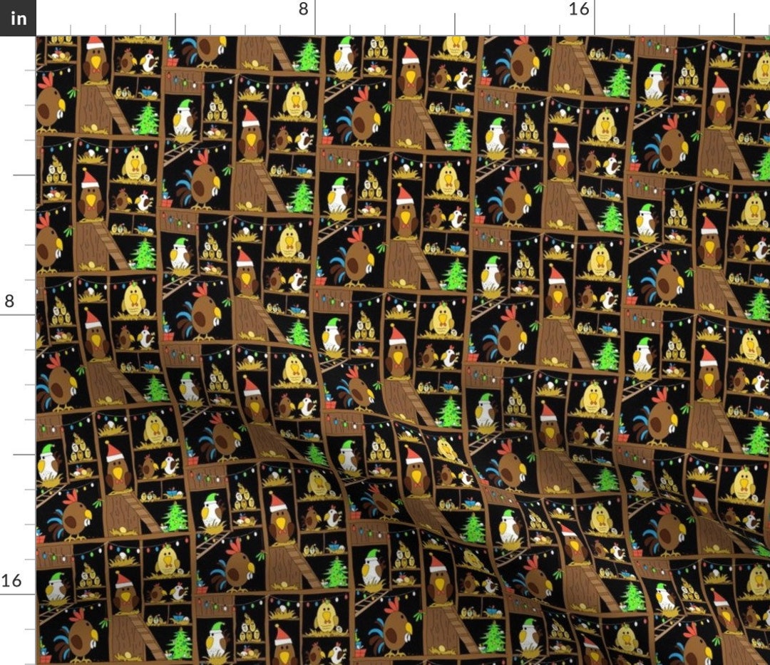 Christmas Chicken Coop Fabric Chicken Coop Christmas by Karapeters