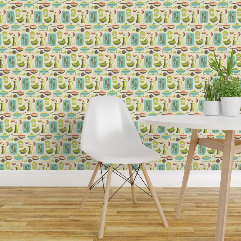 Vintage Kitchen Wallpaper - In The Kitchen - Cream By Studiojenny - Custom Printed Removable Self Adhesive Wallpaper Roll by Spoonflower image 4