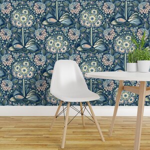 Retro Bold Floral Peel and Stick Wallpaper - Maximalist Botanical Nature Garden - Removable Wall Decor Art - Sofias Garden by heidi-abeline