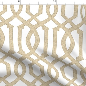 Imperial Trellis Fabric - Victoria Trellis On White By Willowlanetextiles - Modern Home Decor Cotton Fabric By The Yard With Spoonflower