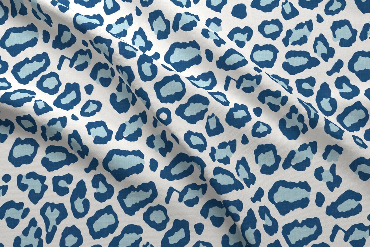 Blue Leopard Fabric Etosha Leopard Skin In Blue By | Etsy