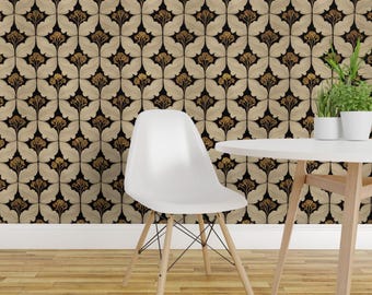 Papel pintado autoadhesivo con flores victorianas - Botánico Art Nouveau - Decoración de pared removible - Arte floral Art Nouveau de goldiewinship