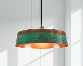 Lámpara colgante de cúpula de cobre marroquí hecha a mano, luminaria de techo martillada, iluminación rústica para isla de cocina, decoración de araña de cobre