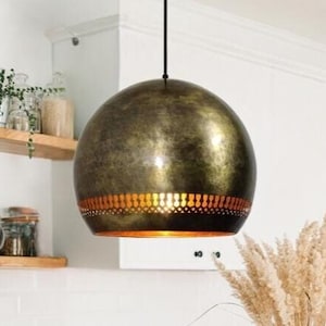Hammered dome lamp , kitchen island, brass dining lampshade, handmade brass lamp