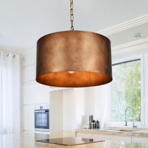 Hammered dome lamp , kitchen island, brass dining lampshade, handmade brass lamp