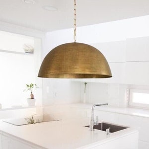 Hammered dome lamp , kitchen island, brass dining lampshade, handmade brass lamp