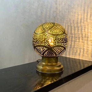 Moroccan Brass Table Lamp, Handmade Brass Lamp Moroccan Table Lamp ,Modern Small table lamp .