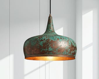 Handgefertigte marokkanische Kupferkuppel Pendelleuchte, gehämmerte Deckenleuchte, rustikale Kücheninselbeleuchtung, Kupferleuchterdekor