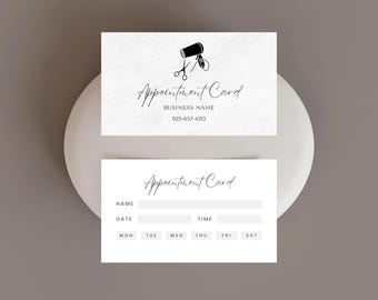 Salon Appointment Card Canva Template, Editable Appointment Reminder Card, Booking Card, Printable Appointment Card Hairdresser Stylist