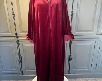 Vintage velveteen lounge robe/bathrobe Size 12