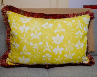 Raoul Textiles pillow with fringe/Ready to ship/15x25/Insert included/Both sides