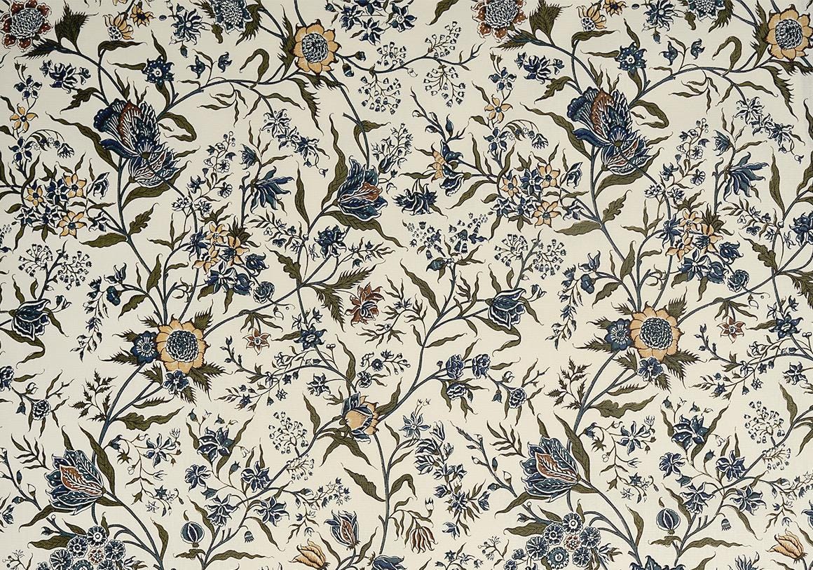 Soane Karun Thakar – Coromandel Tulip – Walnut And Neel – Ivory Linen pillow cover/Made to order
