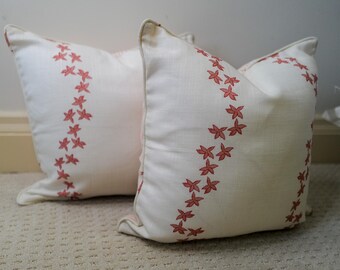 Ottoline/KLS Textilespillow cover pair - piping/Ready to ship 18”