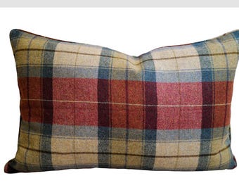 Stroheim wool pillow cover -self piped/Double sided/Ready to ship/Two available/15x25”